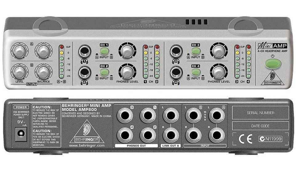 Behringer MiniAmp AMP800 4Channel Headphone Amplifier, Audio, Other