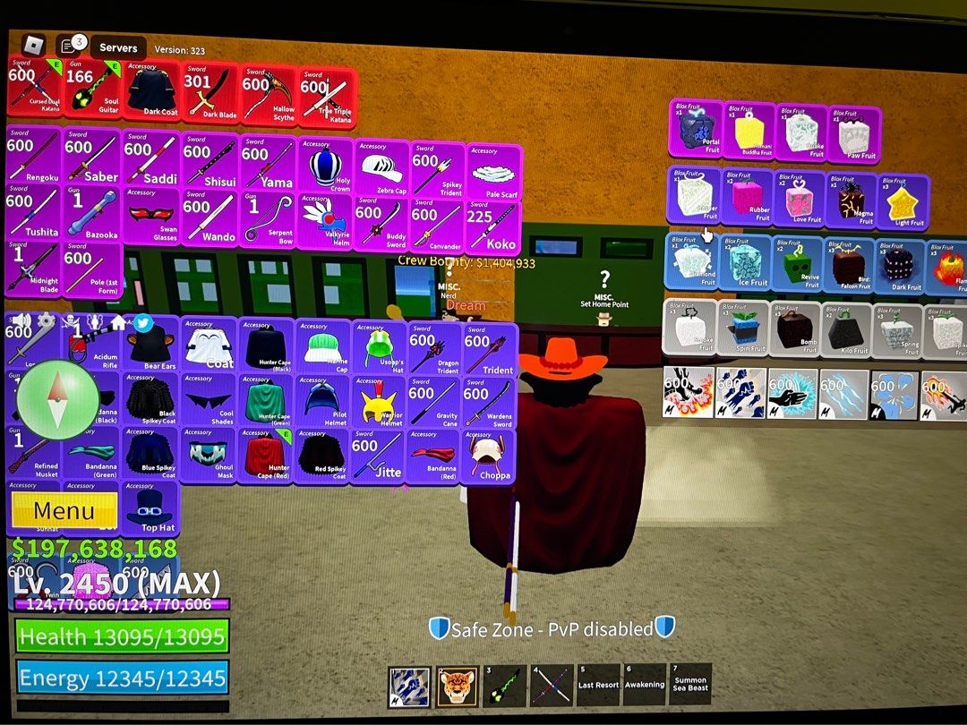 Blox fruit account for sale 5 permanent fruits + Human race v4 ( touch and  go only )