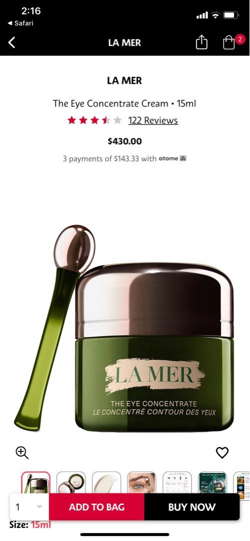 [authentic w receipt proof] BN full sized 15ml LA MER EYE CONCENTRATE