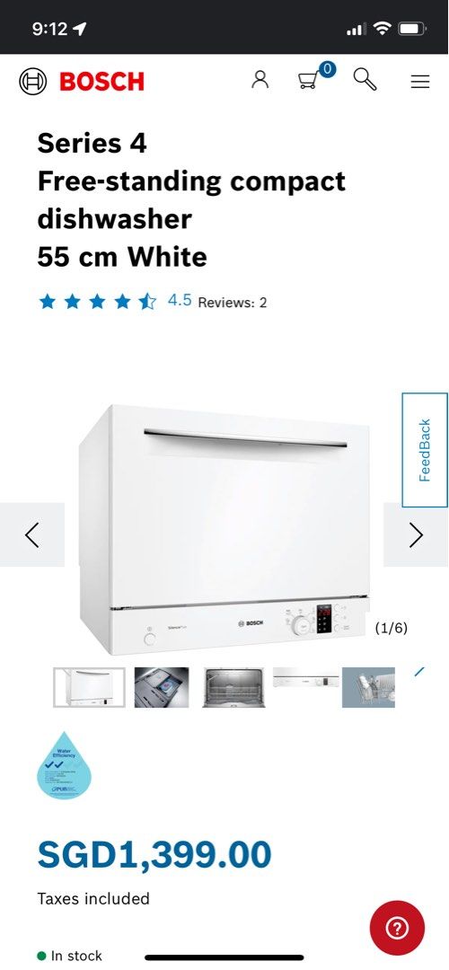 Bosch Series 4 Freestanding compact tabletop dishwasher 55 cm White