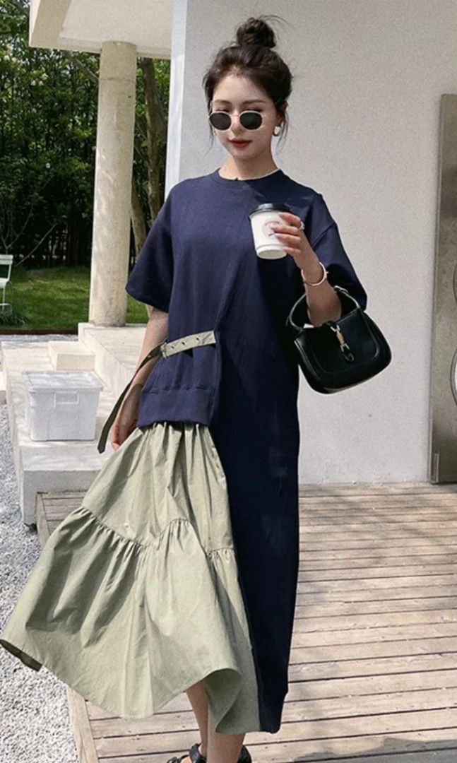 Maxi dress top korean style