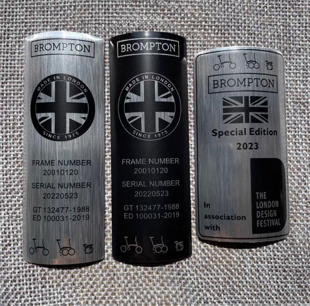 Brompton frame number steel decal, Furniture & Home Living, Security