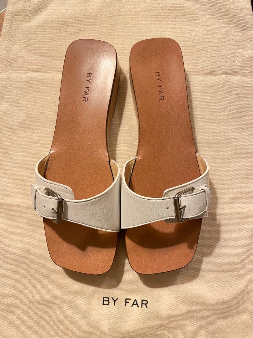 By far white discount sandals