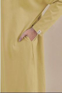 CALAQISYA BREATHE DRESS IN CUSTARD M