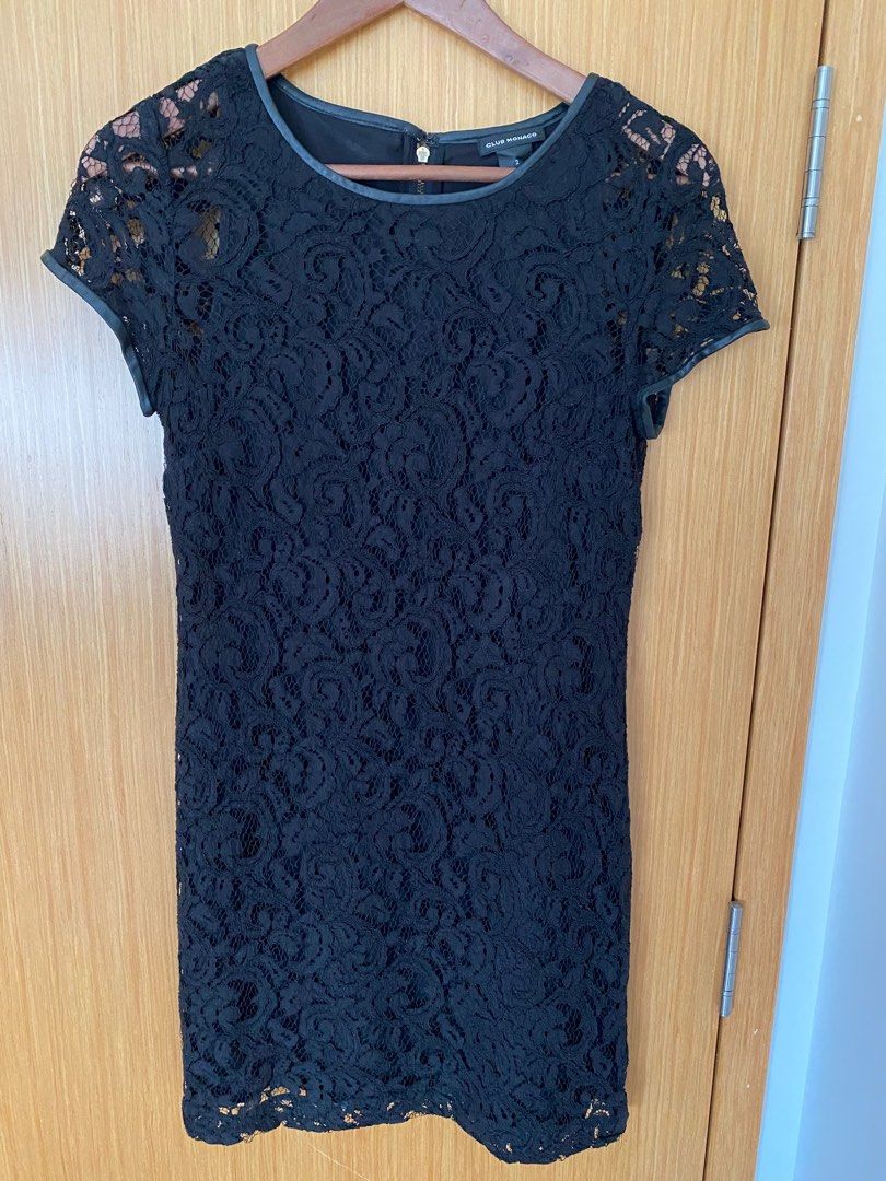 Club Monaco Black Lace Dress with Leather Trim (Size 2), Women's Fashion, Dresses & Sets, Dresses on Carousell Club Monaco Black Lace Dress with Leather Trim (Size 2), Women's Fashion, Dresses & Sets, Dresses on Carousell