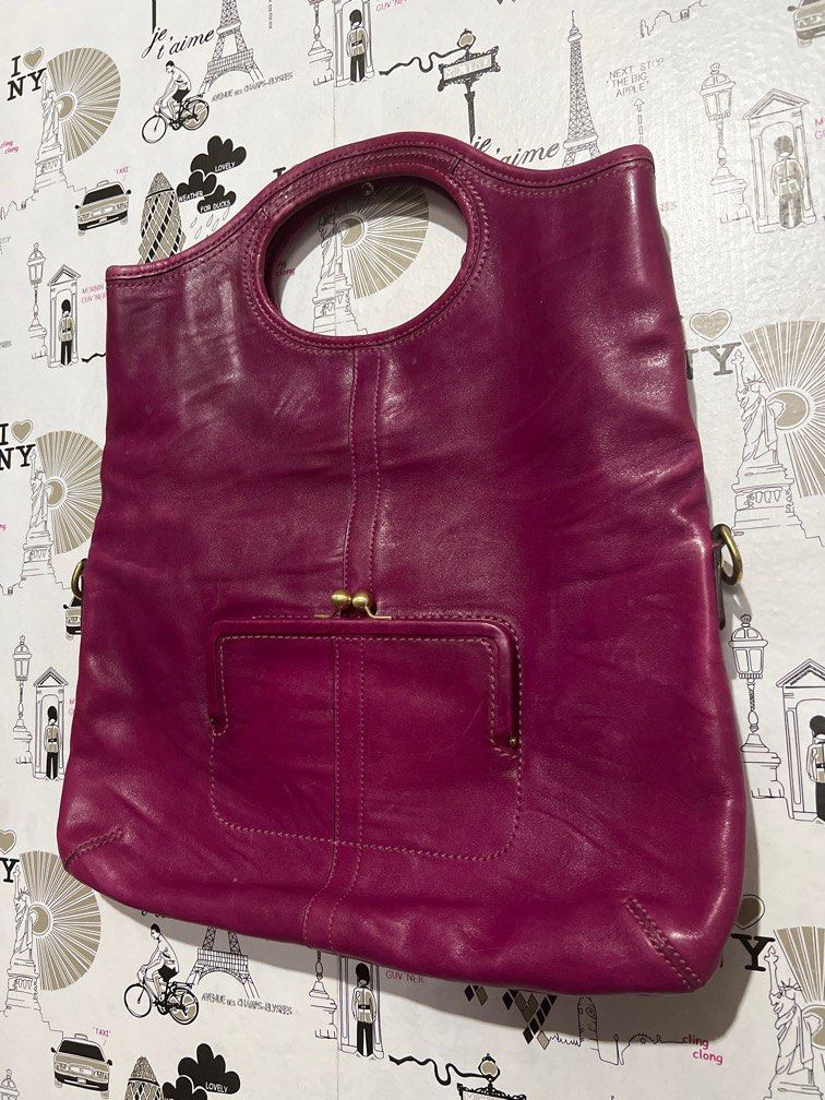 Coach Magenta Handbag/Crossbody (Category: Cross-body Bags) located in Makati City. Submitted by allaboutthrift___ (Listing ID 1212835823, Image 1). Description: STILL VERY CLEAN, IN VERY GOOD CONDITION, LINING IS CLEAN, STITCHING IS STILL GOOD *DOES NOT COME WITH STRAP TO MAKE INTO CROSSBODY, BOUGHT IT ONLINE WITHOUT THE STRAP* #sell123.