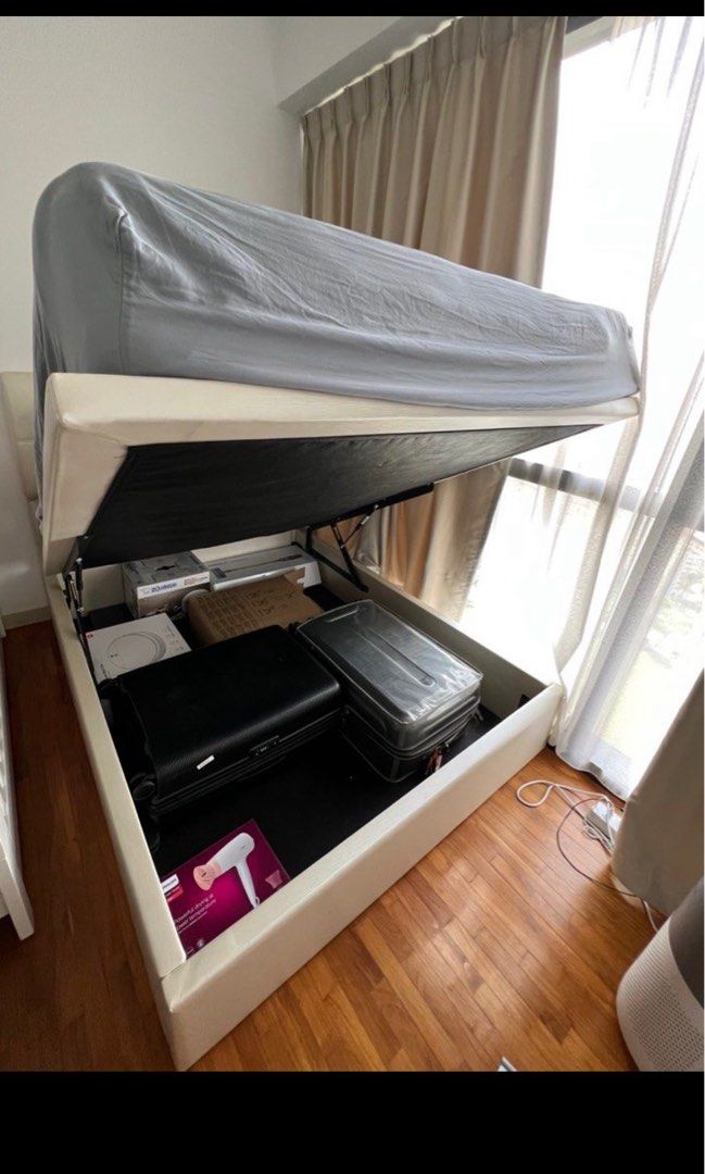 Custom bed frame ( free mattress queen size ), Furniture & Home Living