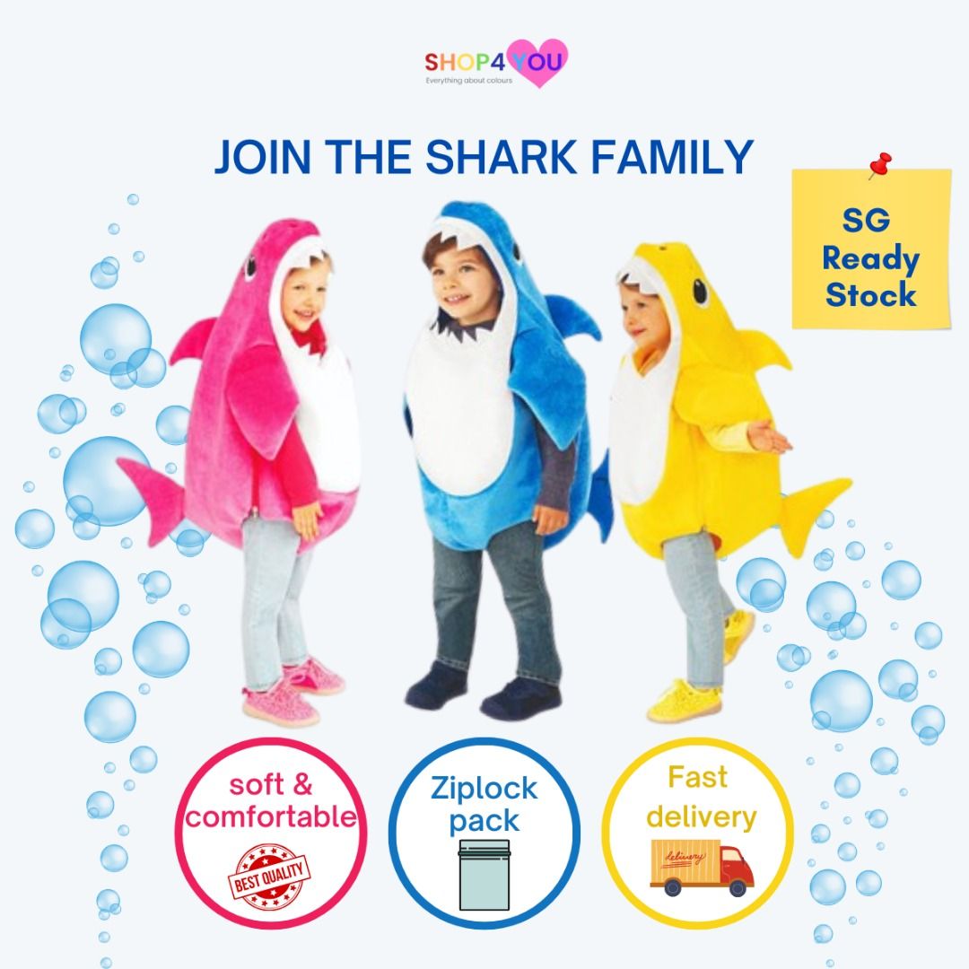 Cute Baby Shark Costume for Kids Sharks Family Halloween Party