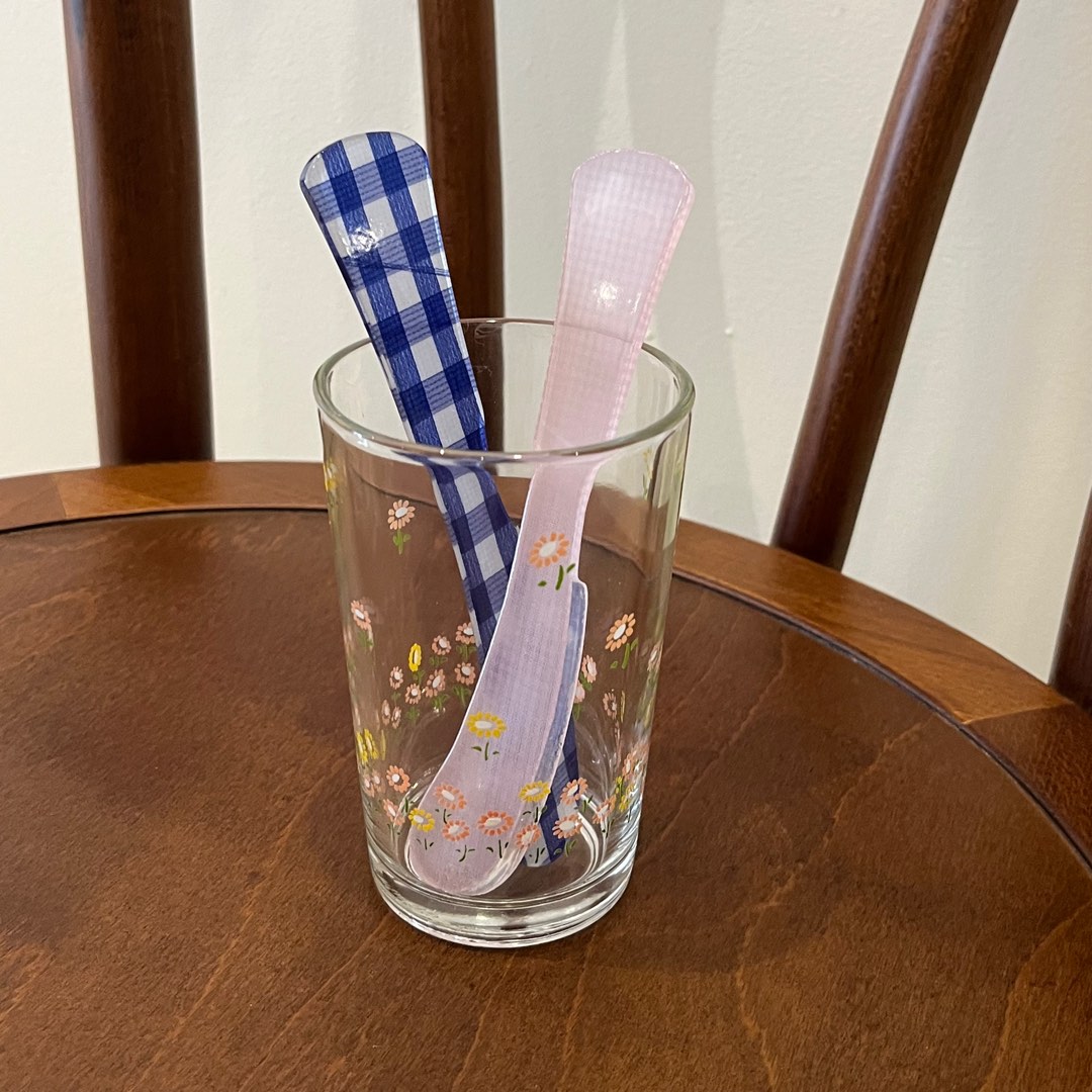 Cute Checkered aesthetic Korean Butter knife, Furniture & Home Living