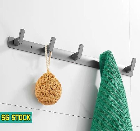 Door Hook For Wall Hook No Drill Clothes Hanging Rod Coat Hooks Adhesive  Hook Punch Free Magnetic Hook Strong Clothes Hanger (AT0389)