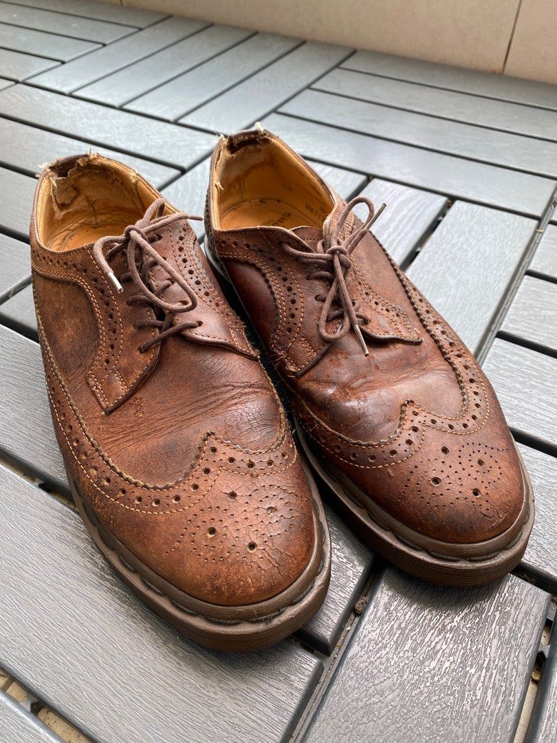Dr. Martens Wingtip Leather Brogue Brown Shoes Made In England