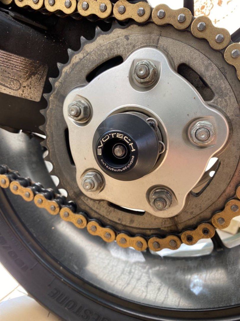 Evotech rear axle slider, Motorcycles, Motorcycle Accessories on