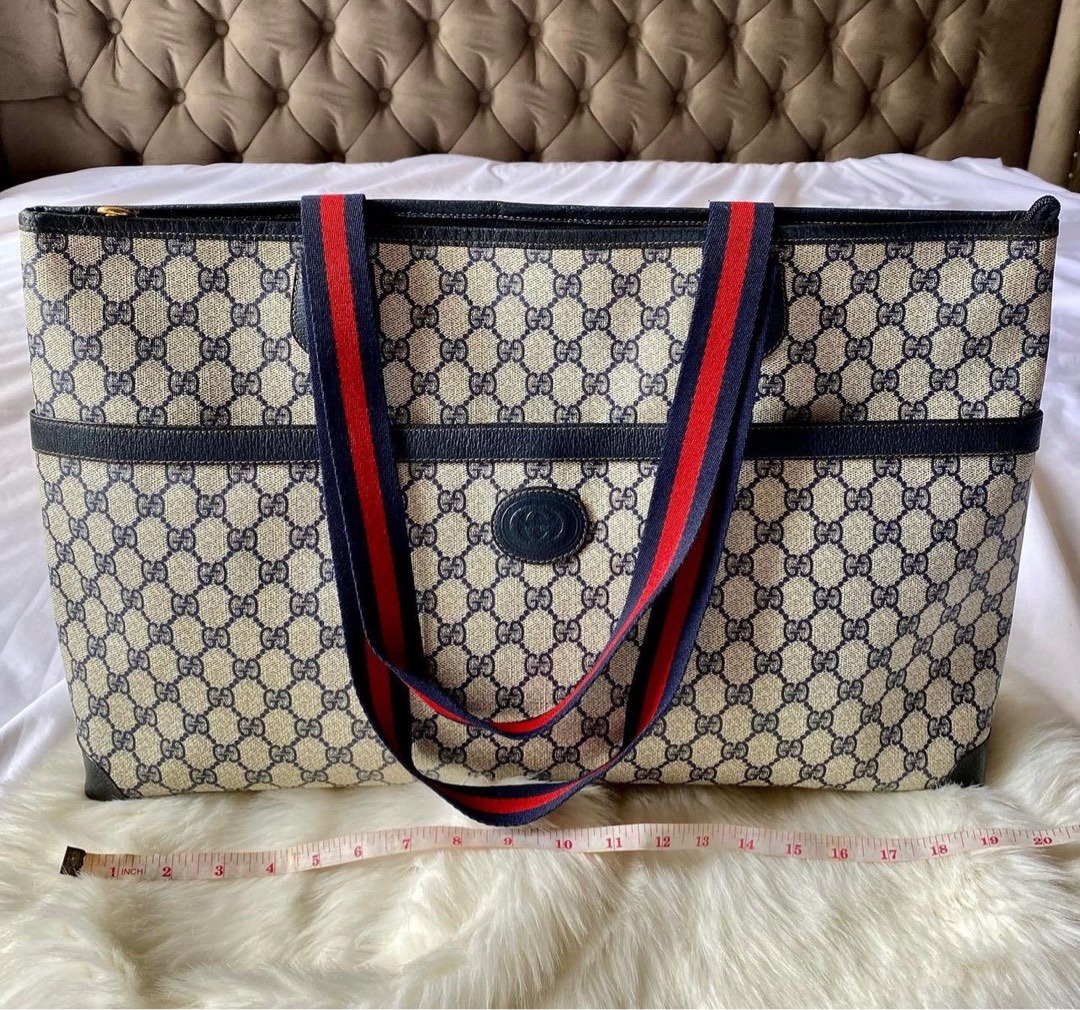 FASTBREAK Authentic Gucci Weekender Travel Zippered Tote Bag RARE FIND