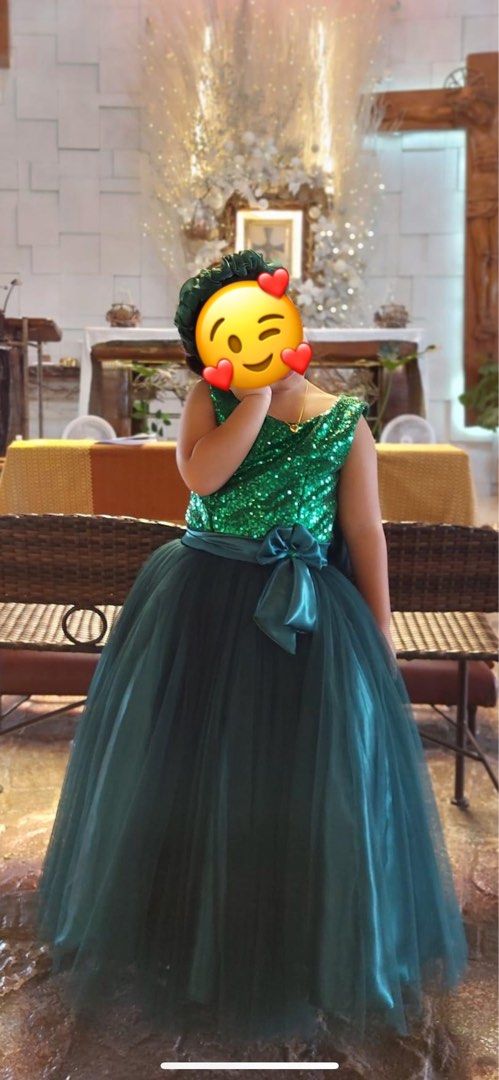 Emerald green gown hotsell for flower girl