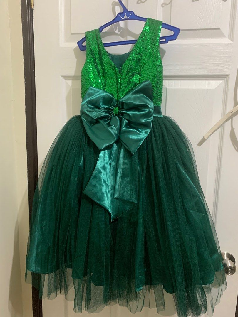 Flower Girl Dress for 5 Years Old Emerald Green, Babies & Kids, Babies & Kids Fashion on Carousell
