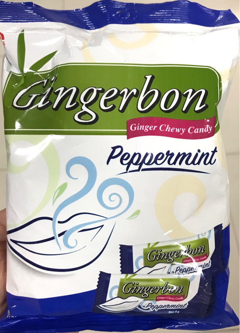 Gingerbon Peppermint Ginger Chewy Candy 125, Food & Drinks, Packaged