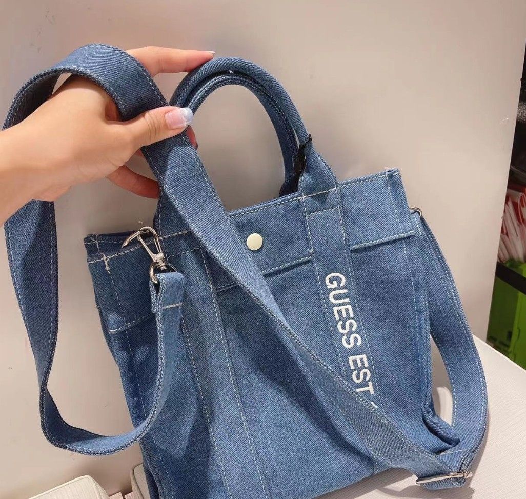 Guess denim discount tote bag