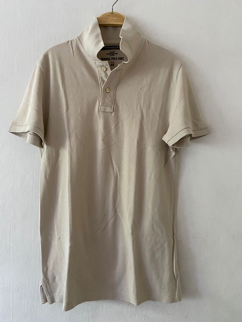 H M Nude Color Polo Shirt Men s Fashion Tops Sets Tshirts