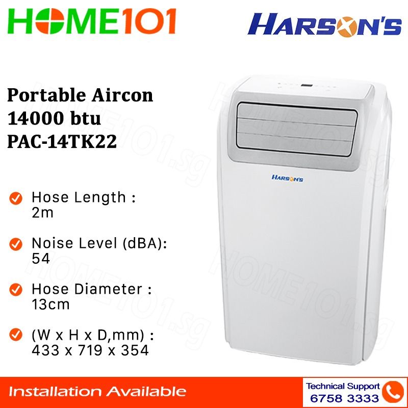 Harson's Portable Aircon 14000BTU PAC-14TK22, TV & Home Appliances, Air ...