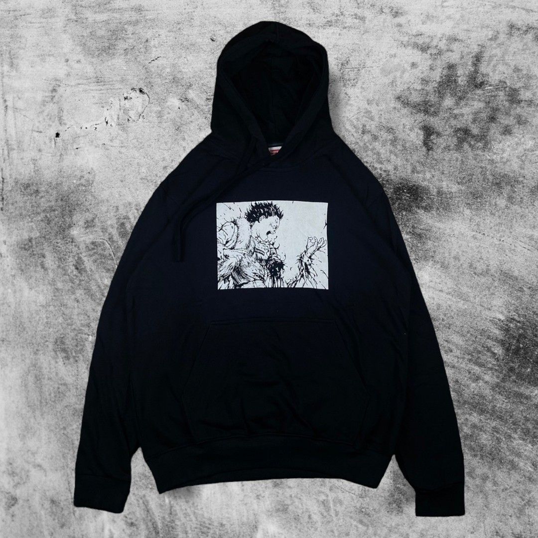 Hoodie Supreme X The Akira Hitam Fesyen Pria Pakaian Baju