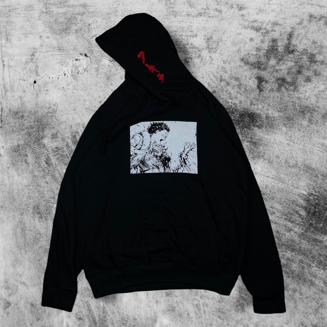 Hoodie Supreme X The Akira Hitam Fesyen Pria Pakaian Baju