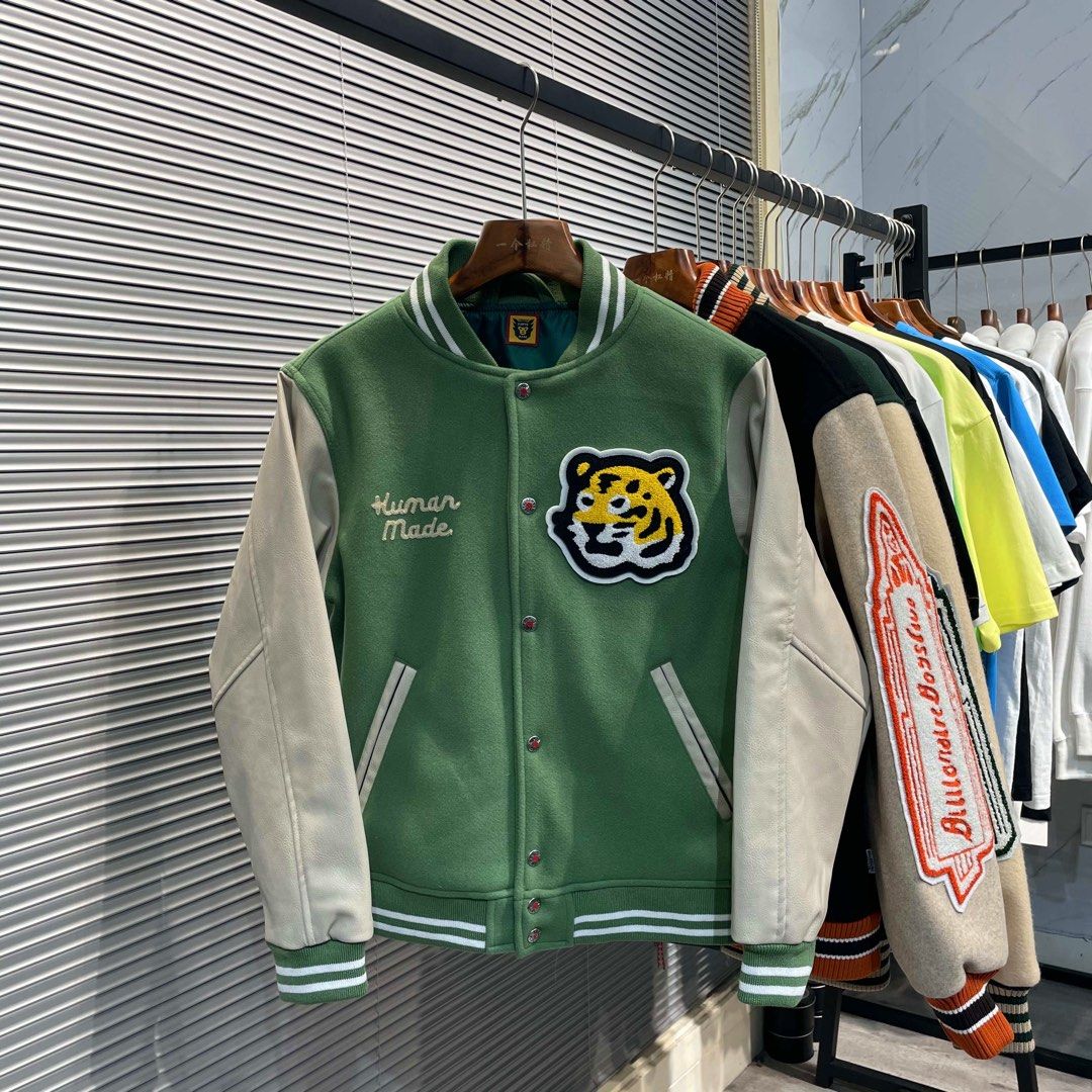 Human made varsity jacket green store