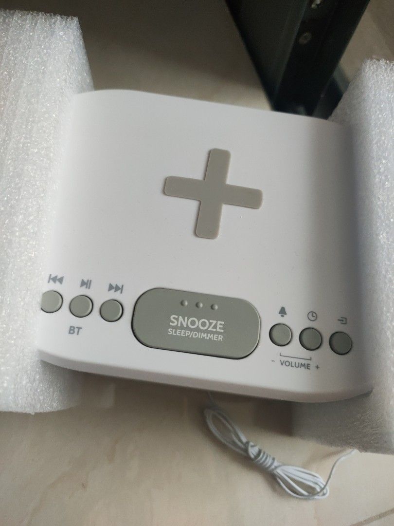 ibox Dawn Bedside Alarm Clock with Wireless Charging, Audio, Portable