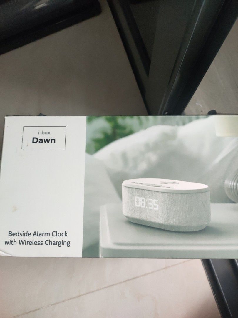 ibox Dawn Bedside Alarm Clock with Wireless Charging, Audio, Portable