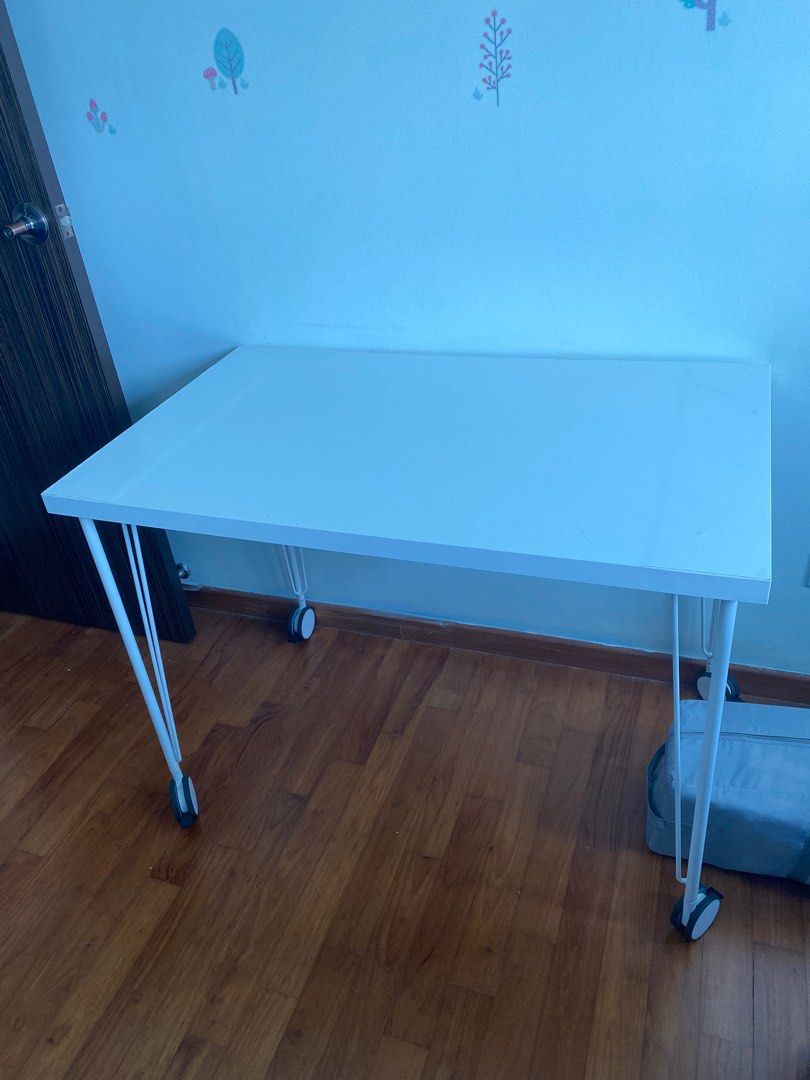 IKEA computer/ study table with wheels. LAGKAPTEN / KRILLE, Furniture
