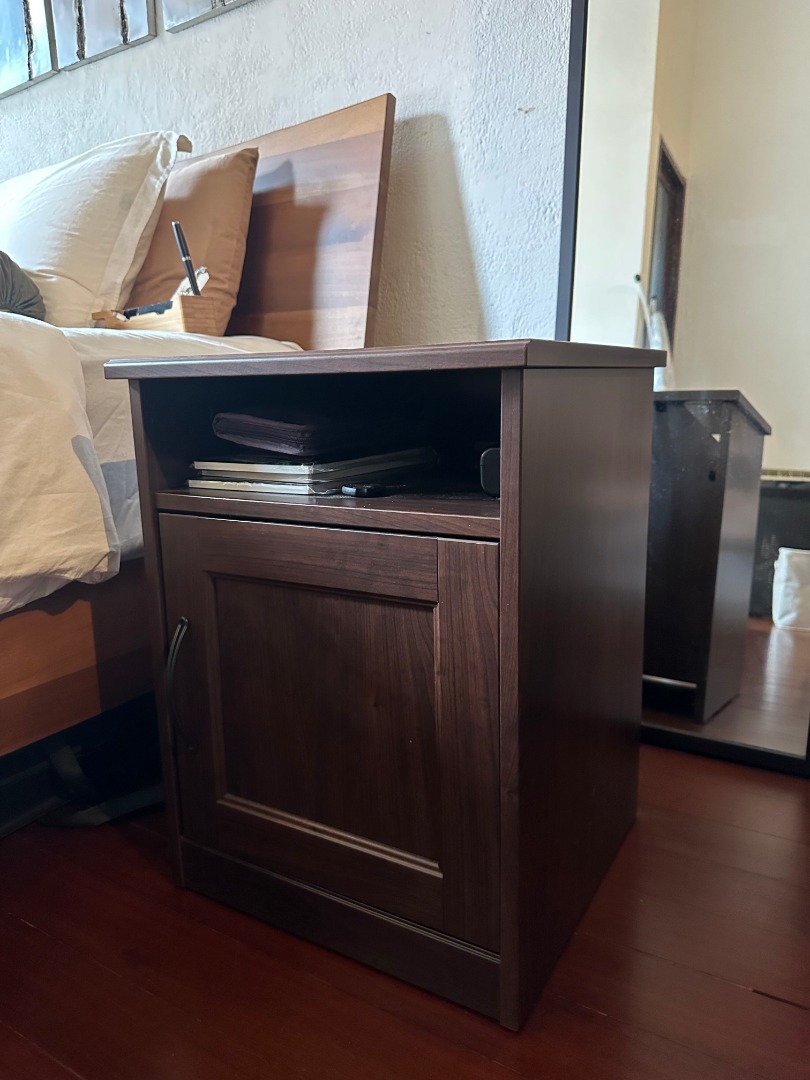 IKEA Dark Brown Bedside Table, Furniture & Home Living, Furniture