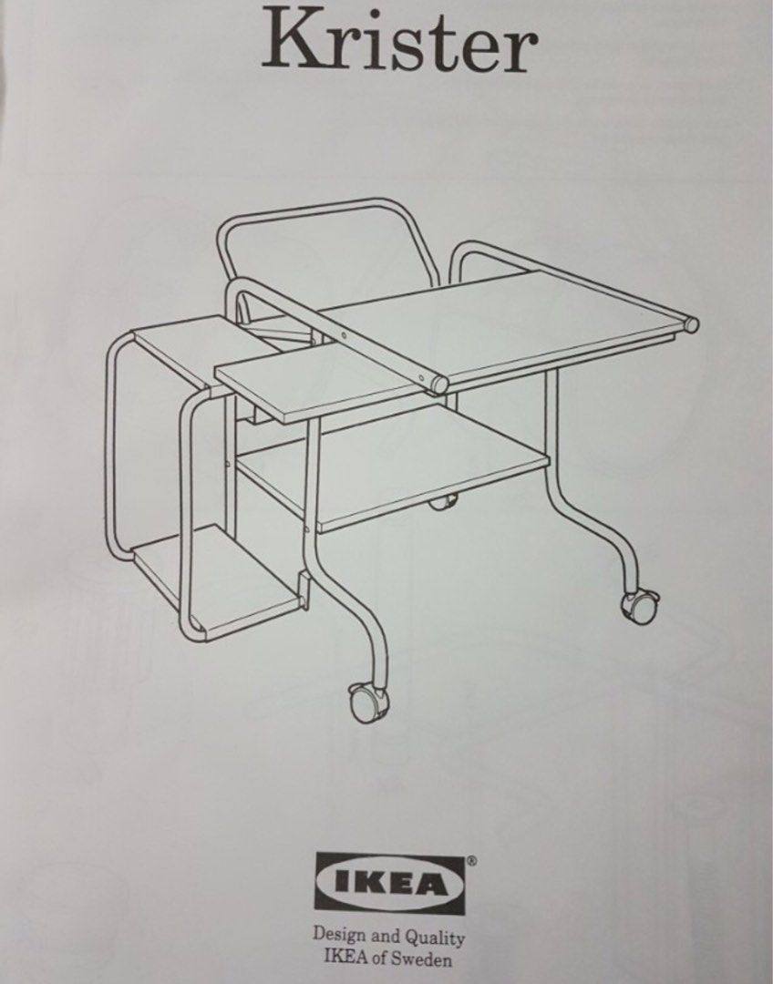 Fire sale brand new IKEA Krister metal computer table with rollers