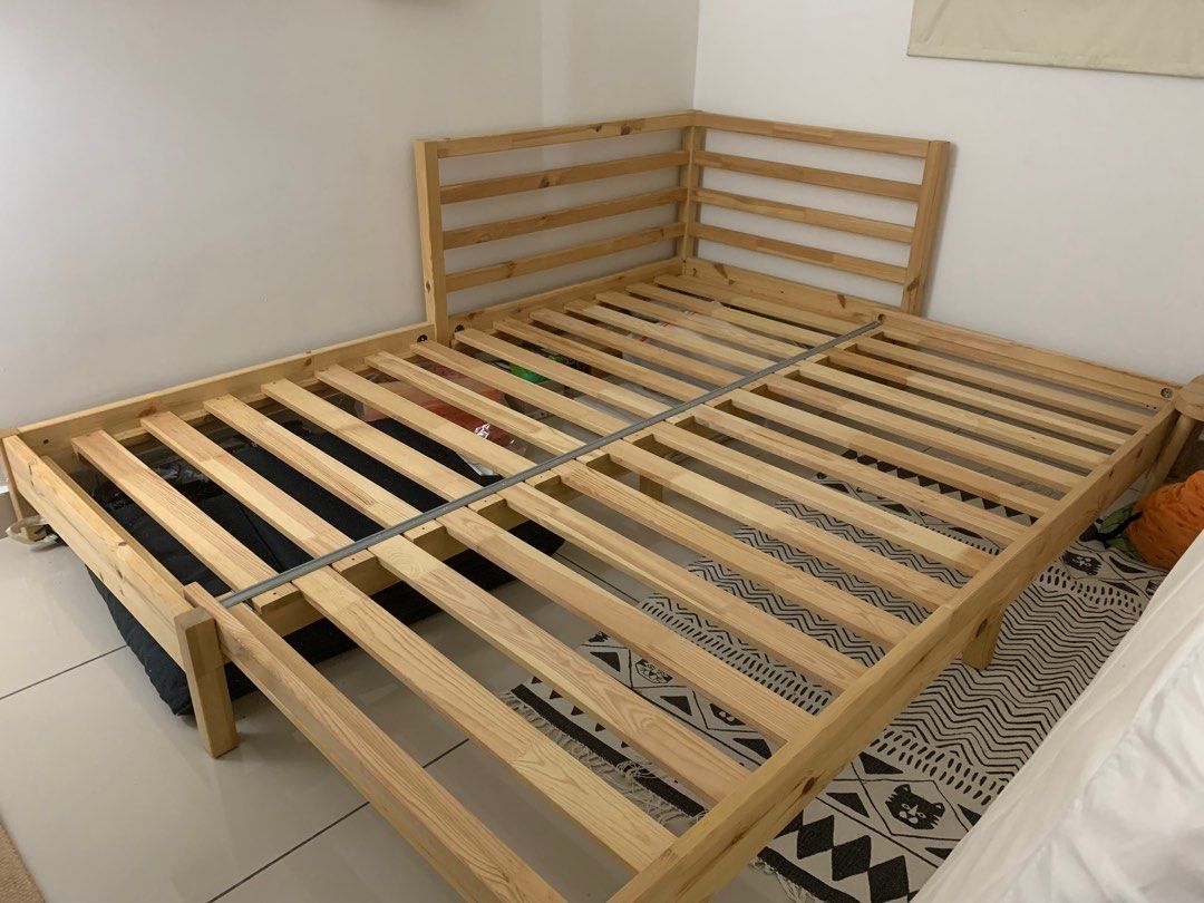 IKEA TARVA pull out double bed, Furniture & Home Living, Furniture, Bed Frames & Mattresses on