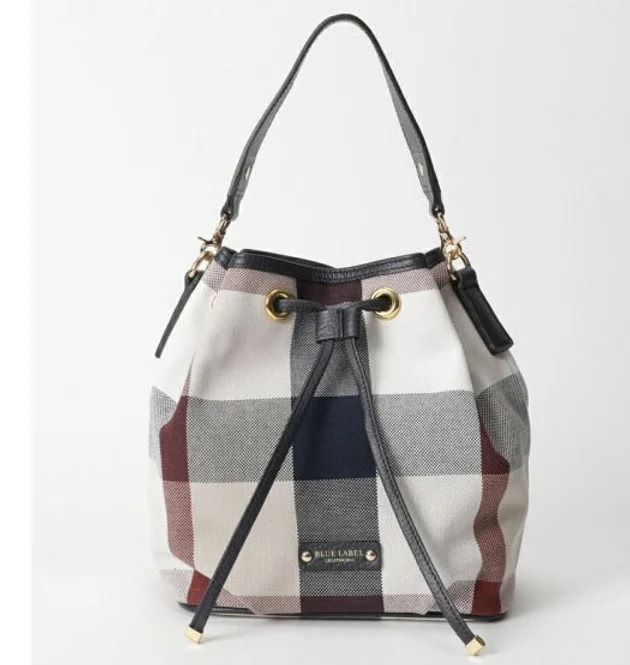 (INSTOCK) Blue Label Crestbridge Beige Drawstring Bucket Bag, Luxury ...