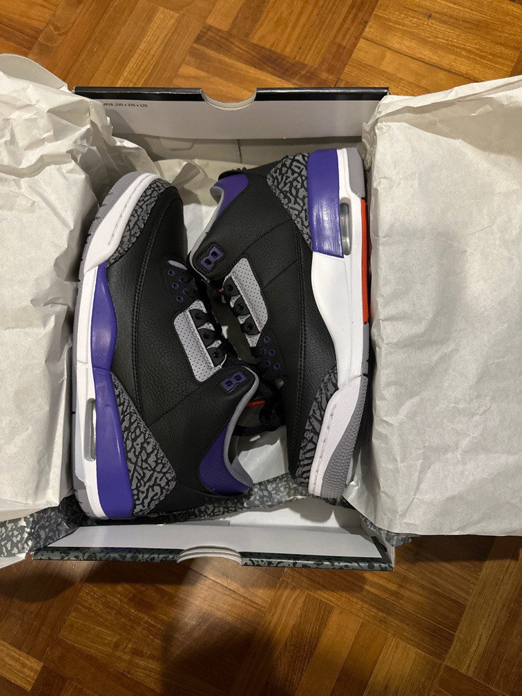 air jordan 3 retro black court purple