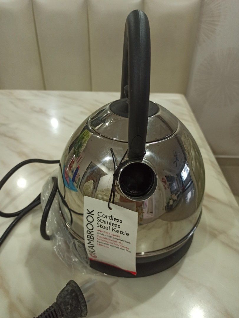 Kambrook cordless stainless steel kettle, Furniture & Home Living