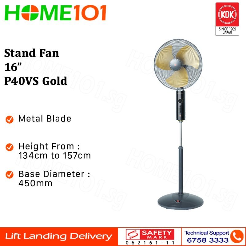 KDK Stand Fan 40cm Metal Blade w/Timer P40VS, Furniture & Home Living, Lighting & Fans, Fans on