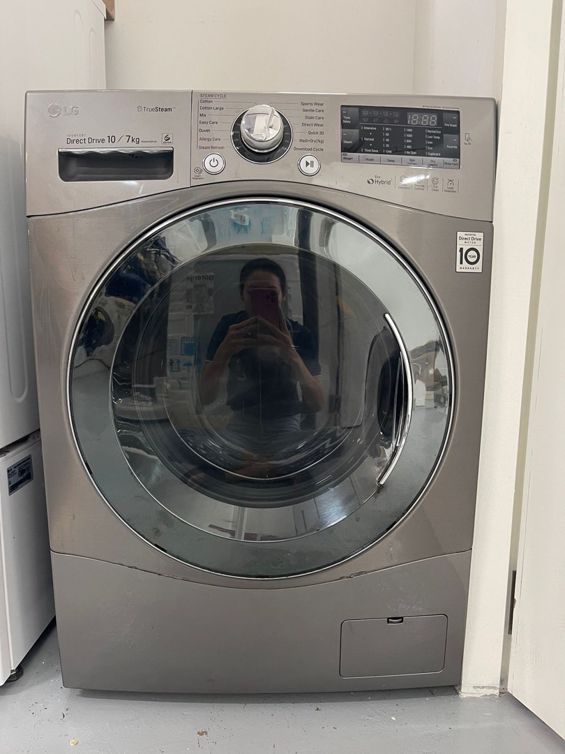 LG 10/7kg Inverter Direct Drive Washer Dryer F1410DPRE, TV & Home