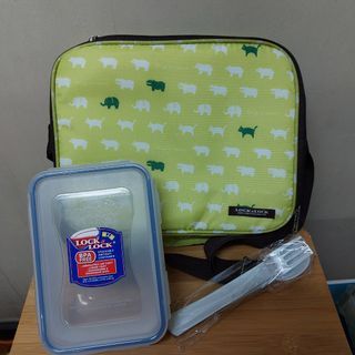 Lock & Lock Lunch Bag with Rectangular Food Container (550ml) HPL815