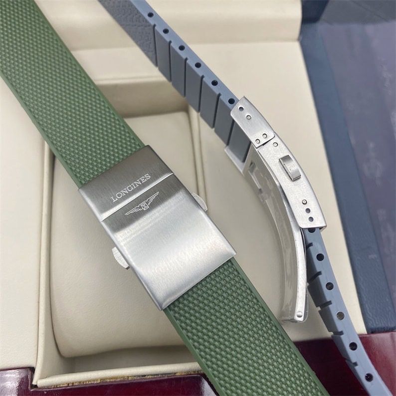 Longines leather strap with deployment clasp store