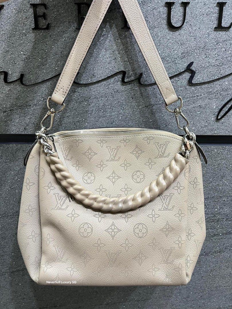 Authentic Louis Vuitton Grey Mahina Babylone Chain BB Hobo Bag
