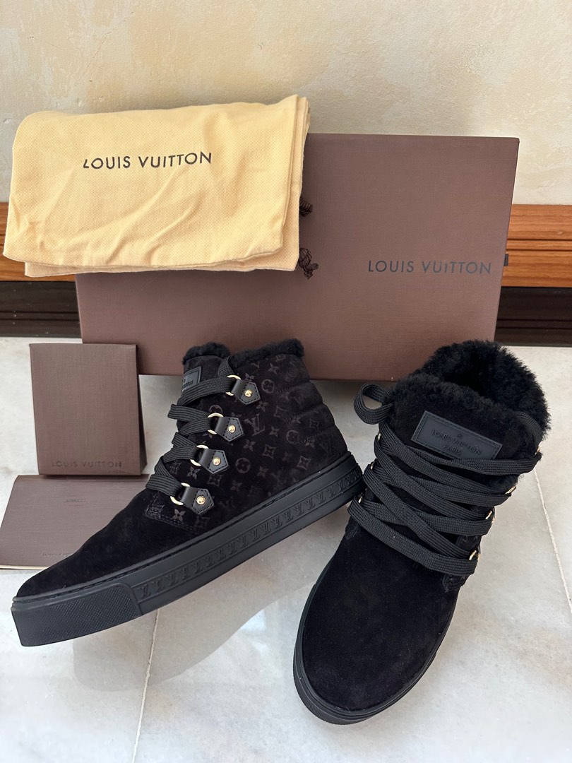 Louis Vuitton Black Shearling Winter Boots 862975, Women's, Size: 35.5
