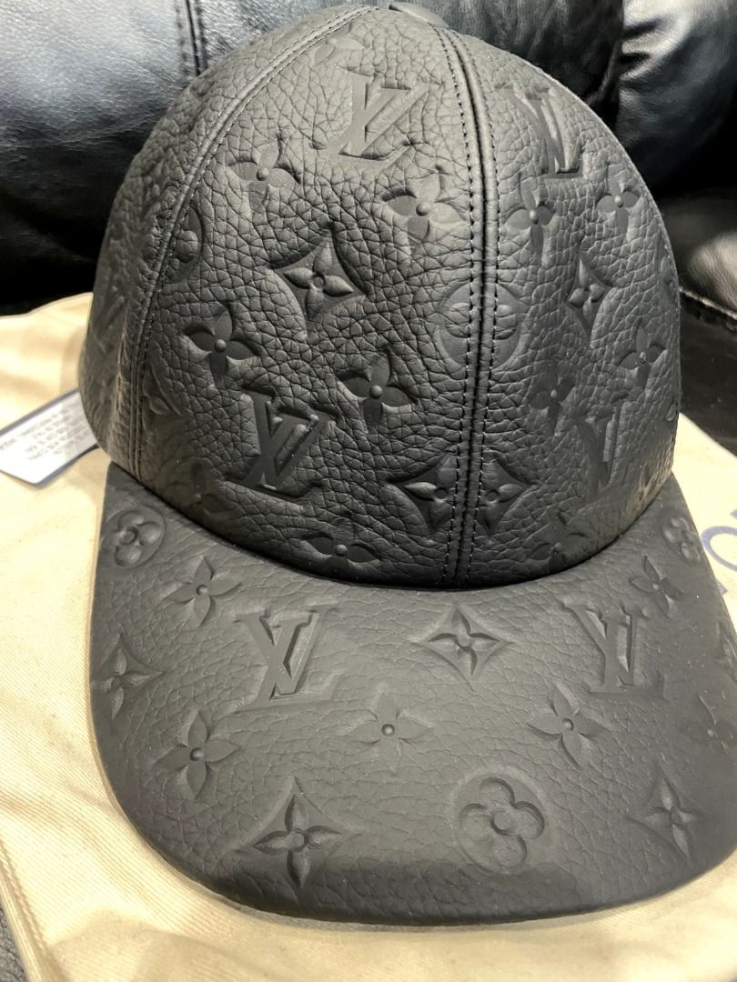 Louis Vuitton Monogram Leather Embossed Cap - Black Hats
