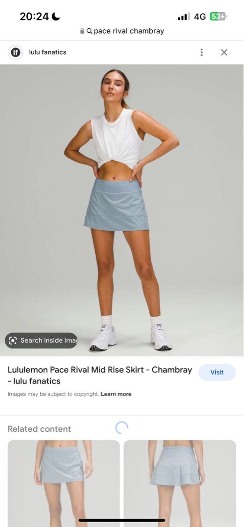 Lululemon Pace Rival Skirt Chambray Blue 0, Women's Fashion, Activewear on  Carousell