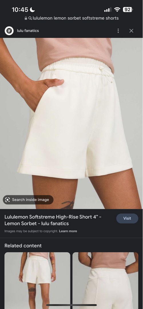 Lululemon Softstreme High-Rise Short 4 - Lemon Sorbet - lulu fanatics