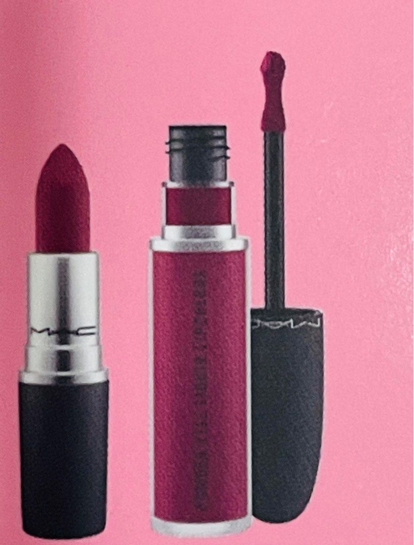 M.A.C POWDER KISS LIP KIT BURNING LOVE , Beauty & Personal Care, Face