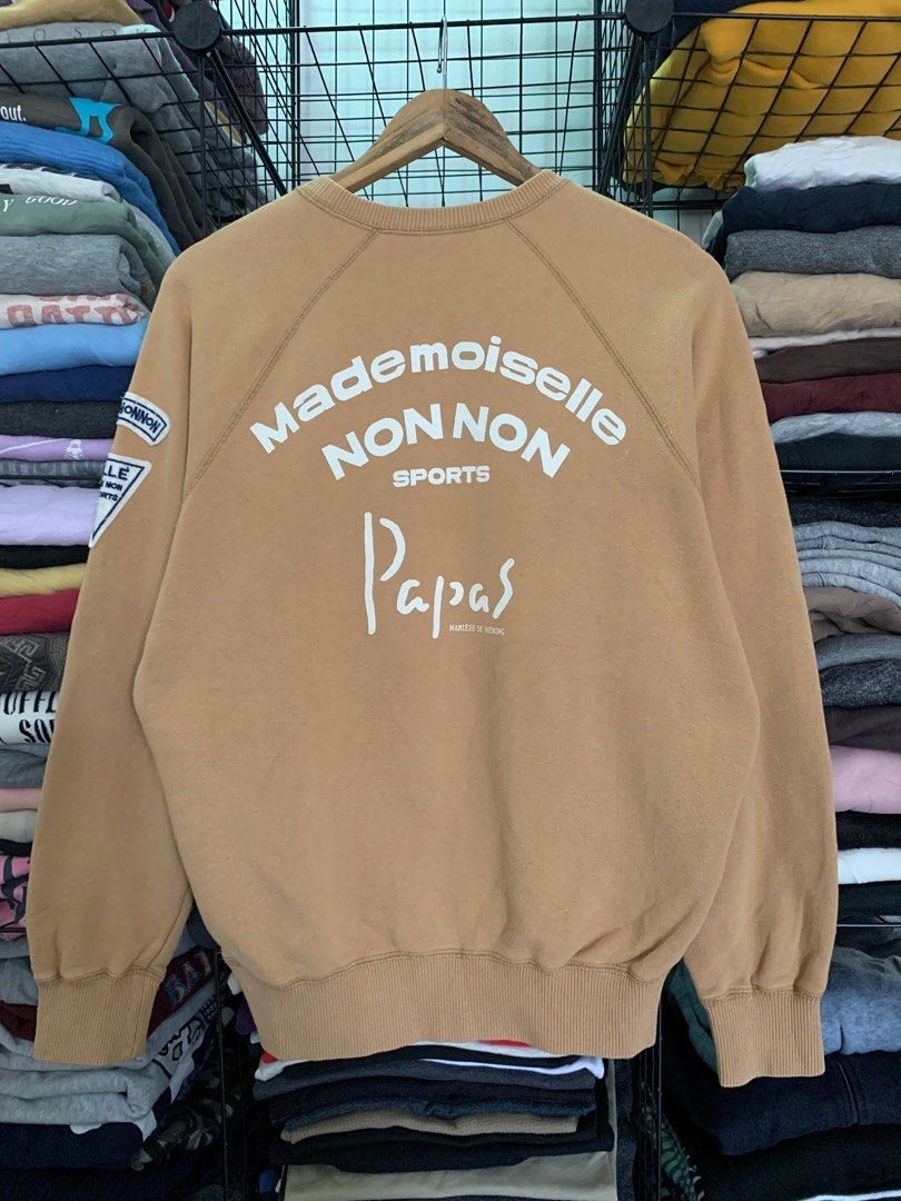 Mademoiselle non non papas sweatshirt, Men's Fashion, Tops  Sets, Hoodies  on Carousell