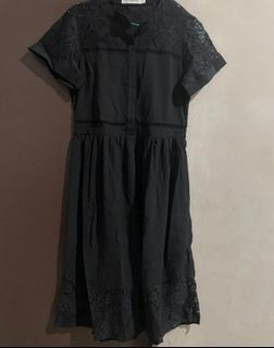 MIDI dress cottonink black