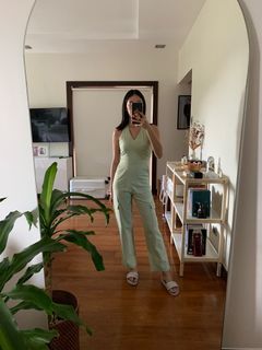 Miu The Label On The Go Jumper Jumpsuit - Avocado in S