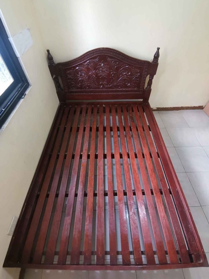 Narra Wood Bed Frame with Elegant Headboard Design (Very Sturdy