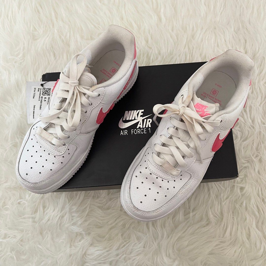 Shoes Pink And White Air Forces Nike Air Force (GS) 'White/Pink Foam'